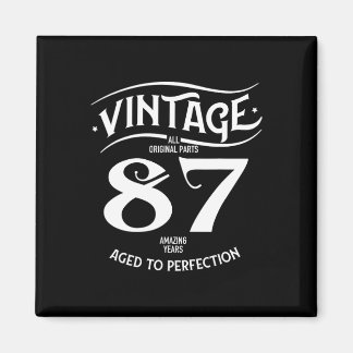Vintage 87 Amazing Years Funny 87th Birthday Perfe Magnet