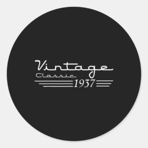 Vintage 88th Birthday Decorations Vintage 1937 88  Classic Round Sticker