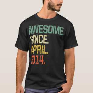 Vintage 8 Years Old Funny Awesome Since April 201 T-Shirt
