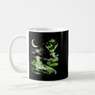 Vintage 90s Alien Ufo Halloween Alien Abduction Coffee Mug
