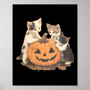 Vintage 90s Cat Halloween Poster