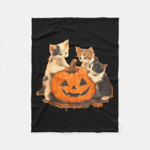 Vintage 90s Cat Halloween Soky Season Black Cat Ki Fleece Blanket