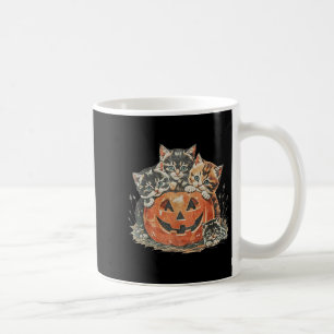 Vintage 90s Cat Halloween Soky Season Pumpkin Cat Coffee Mug