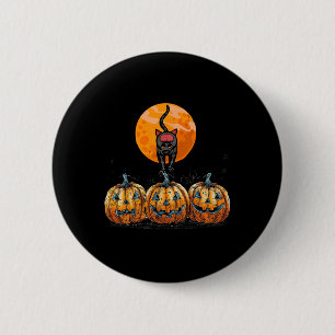 Vintage 90s Cat Pumpkin Halloween Retro Floral Spo 6 Cm Round Badge