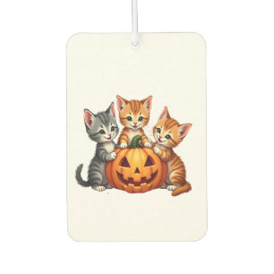 Vintage 90s Cat Pumpkin Halloween Retro Floral Spo Car Air Freshener