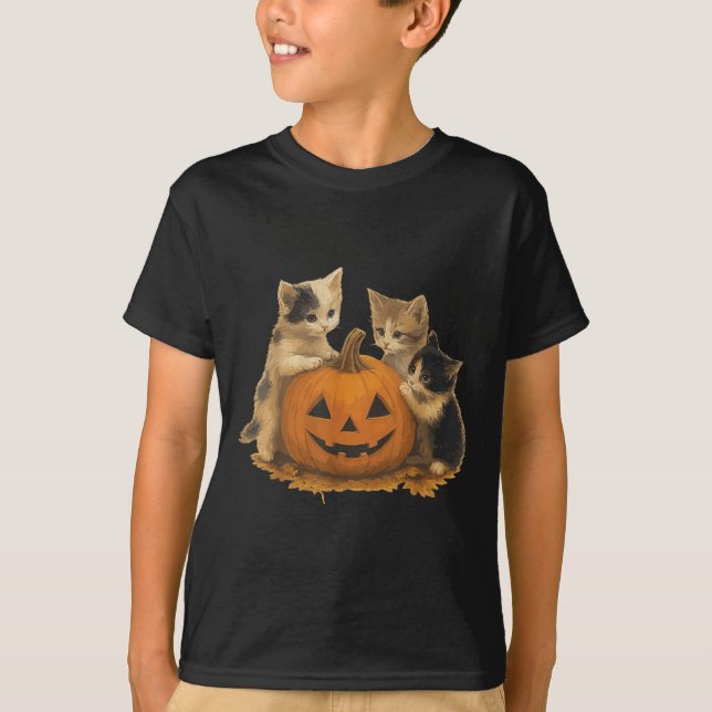 Vintage 90s Cat Retro Halloween Soky Tee  (Front)