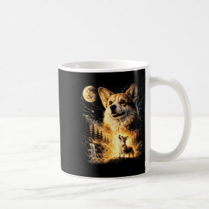 Vintage 90s Corgi Howling to The Moon Funny Corgi Coffee Mug