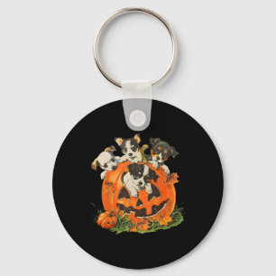 Vintage 90s Dog Retro Pumpkin Puppies Halloween Do Key Ring