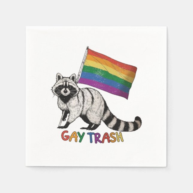 Vintage 90s Funny Racoon Napkin (Front)