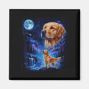 Vintage 90s Golden Retriever Howling At The Moon Magnet