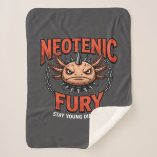 Vintage 90s Heavy Metal Axolotl Band Tour Parody Sherpa Blanket