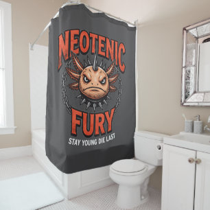 Vintage 90s Heavy Metal Axolotl Band Tour Parody Shower Curtain