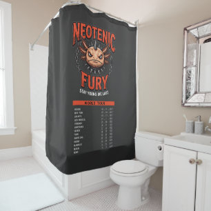 Vintage 90s Heavy Metal Axolotl Band Tour Parody Shower Curtain