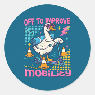 Vintage 90s Physical Therapist Goose Classic Round Sticker