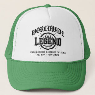 Vintage 90s Rap Urban Worldwide Legend Baseball Ca Trucker Hat