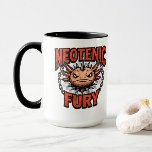 Vintage 90s style Axolotl Skateboard Rad neon Mug
