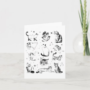 Vintage 90s Tattoo Cat _1 Card