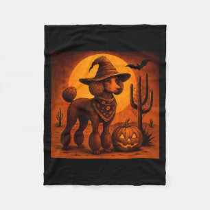 Vintage 90s Western Cowboy Poodle Dog Halloween Fleece Blanket