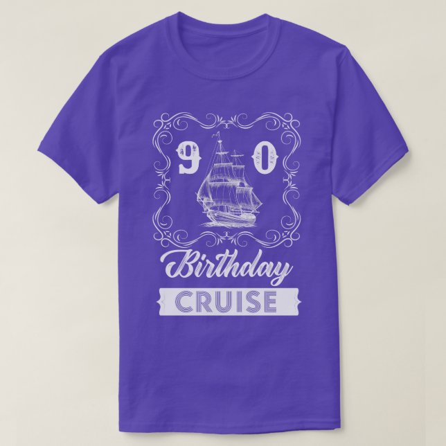 Vintage 90th Birthday Cruise T-Shirt (Design Front)