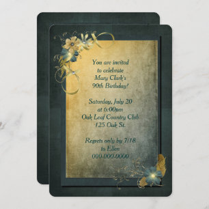 Vintage 90th Birthday Invitation