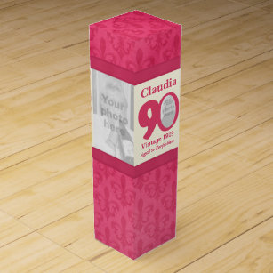 Vintage 90th Birthday name & photos custom box