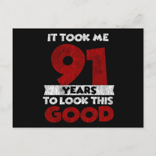 Vintage 91 Years Old Funny 91st Birthday Gift Postcard