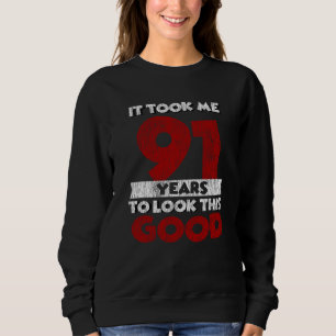 Vintage 91 Years Old Funny 91st Birthday Gift Sweatshirt
