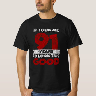 Vintage 91 Years Old Funny 91st Birthday Gift T-Shirt