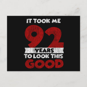 Vintage 92 Years Old Funny 92nd Birthday Gift Postcard