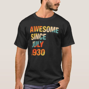 Vintage 92nd Birthday Awesome Since July 1930 92 Y T-Shirt