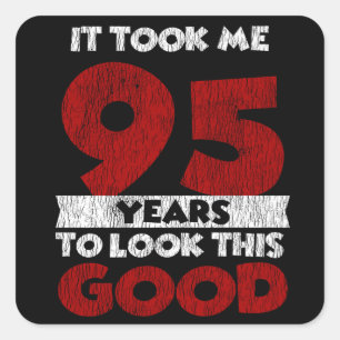 Vintage 95 Years Old Funny 95th Birthday Gift Square Sticker