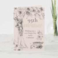 Vintage 95th Elegant Georgian Lady Floral Birthday