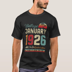 Vintage 96Th Birthday January 1926 96 Years Old T-Shirt