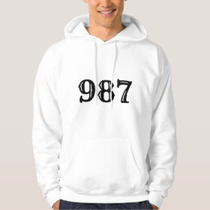 "Vintage 987 Number Graphic Tee" Hoodie