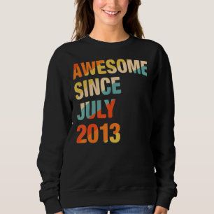Vintage 9th Birthday Awesome Since July 2013 9 Yea Sweatshirt