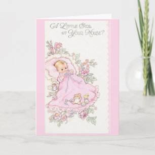 Vintage - A Baby Girl at Your House?, Card
