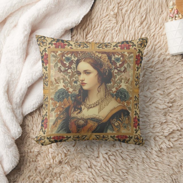Vintage,A beautiful and elegant Noblewoman Cushion (Blanket)