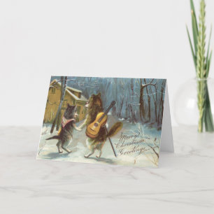 Vintage - A Cat Couple's Christmas, Holiday Card