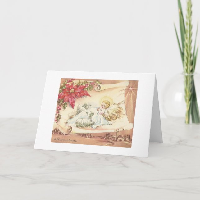Vintage A Christmas Prayer Holiday Card (Front)