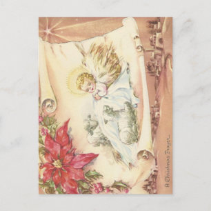 Vintage A Christmas Prayer Holiday Postcard