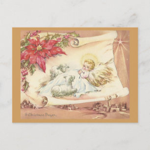 Vintage A Christmas Prayer Holiday Postcard