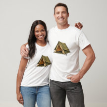 Vintage A Frame Canvas Camping Tent Illustration