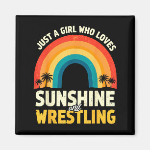 Vintage a Girl Who Loves Sunshine Wrestling Magnet