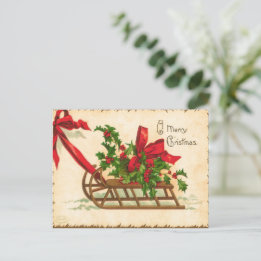 Vintage A Merry Christmas Card