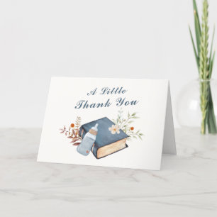 Vintage A New Chapter Book Bottle Baby Shower  Thank You Card