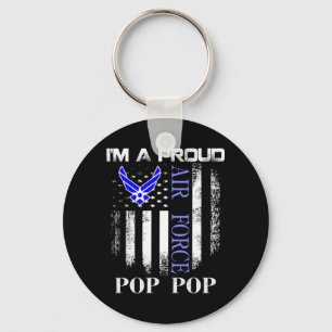 Vintage A Proud Air Force Pop Pop With Aamerican Key Ring