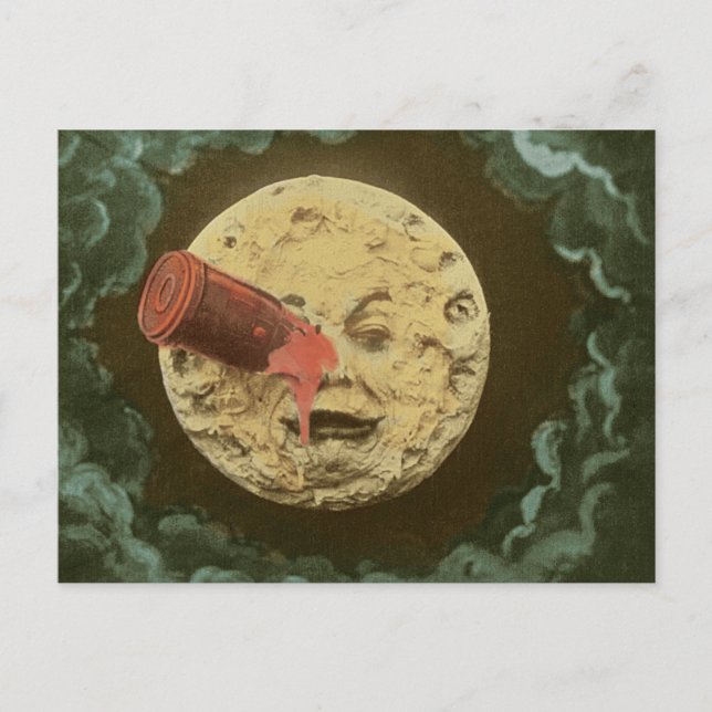 Vintage A Trip to the Moon Silent Movie Postcard (Front)