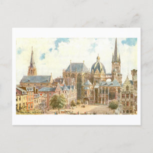 Vintage Aachen Cathedral Postcard