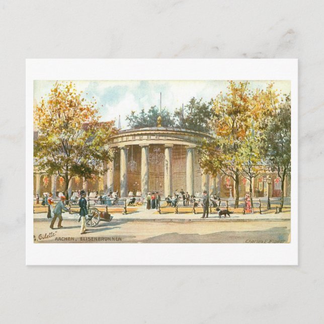 Vintage Aachen Germany Elisenbrunnen Postcard (Front)