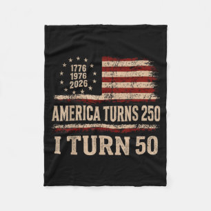 Vintage Aamerica Turns 250 Turn 50 1976 50th Fleece Blanket